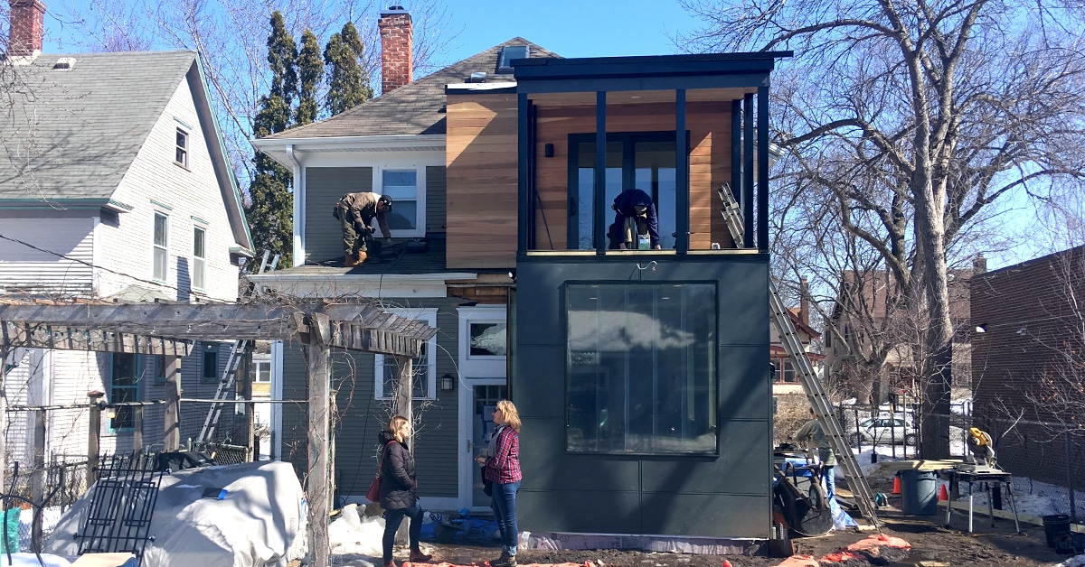 Modern Minneapolis Addition Exterior | White Crane Design:Build