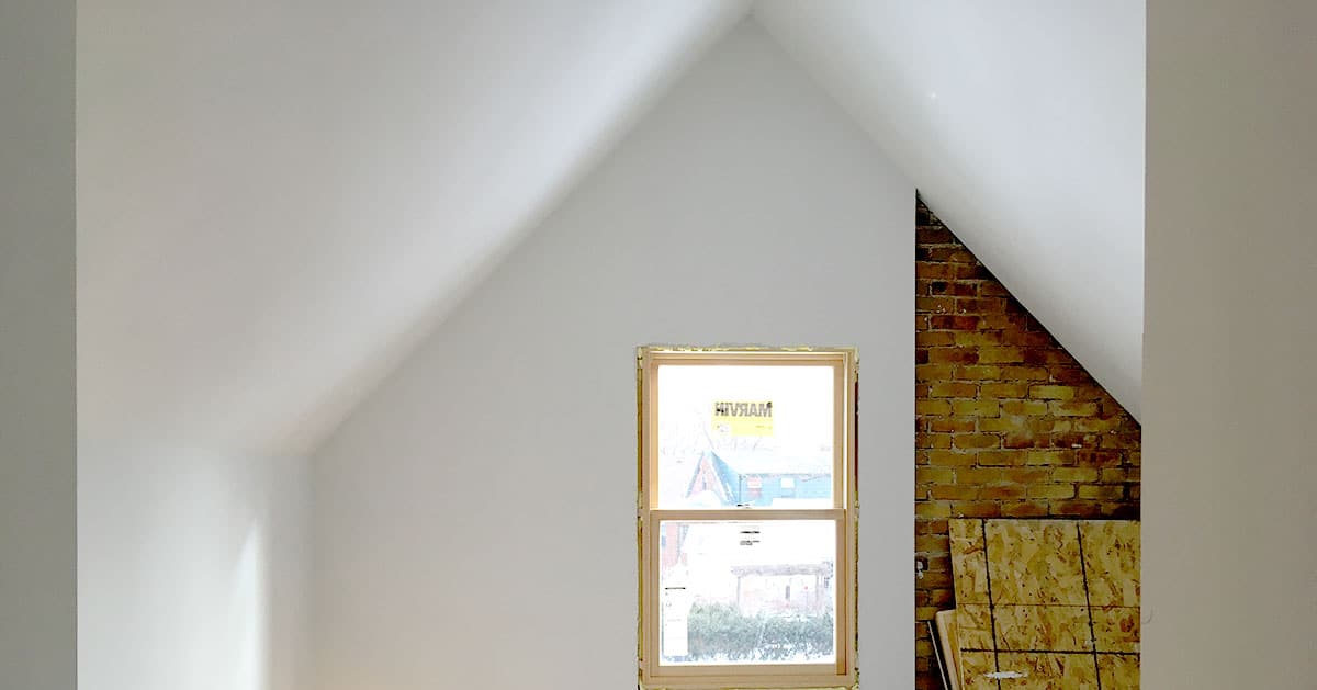 South Minneapolis Attic Remodel Drywall & Windows White Crane