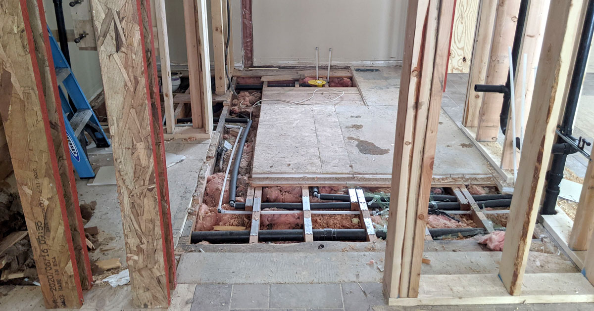 Plumbing & Electrical Roughins Complete for a Remodel